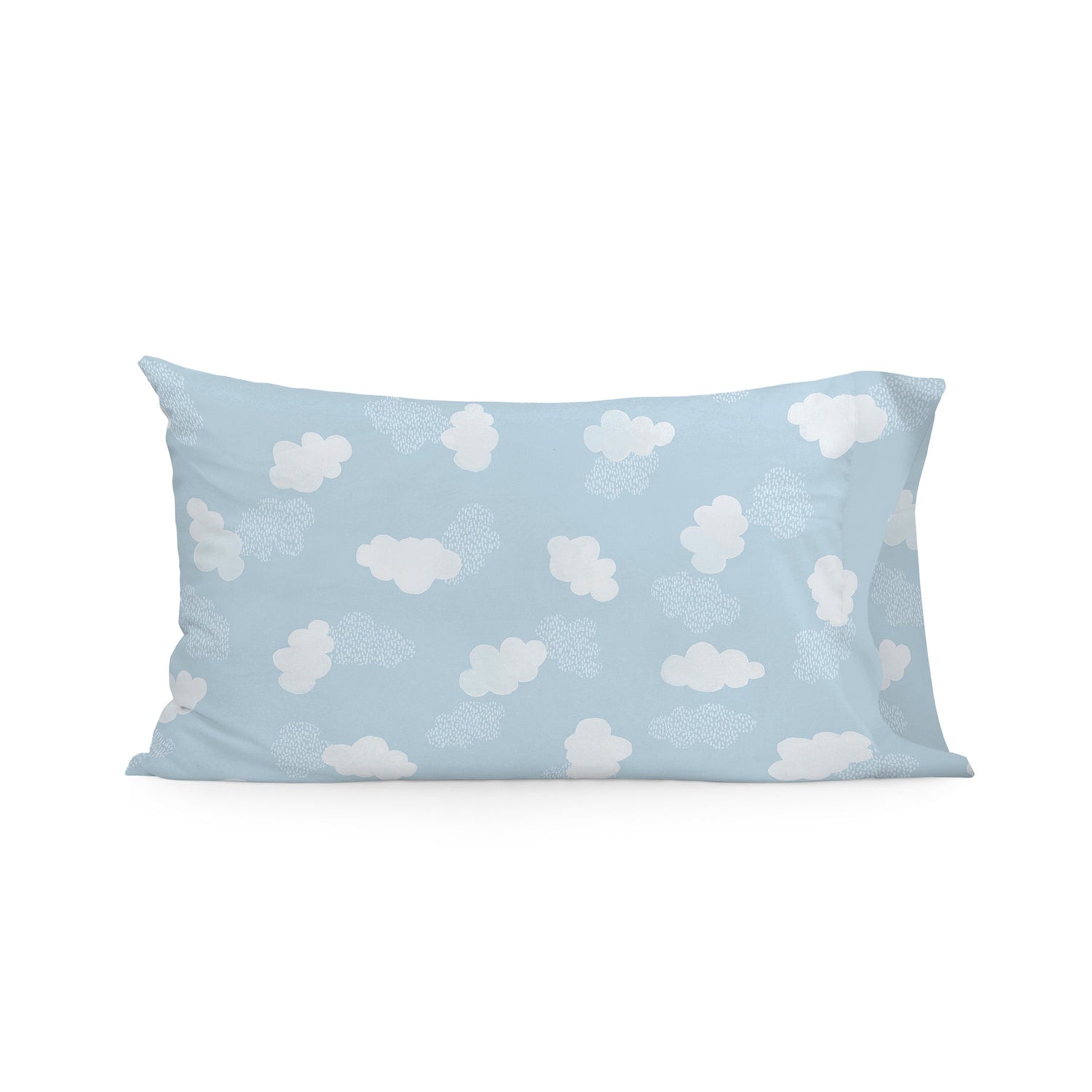 Clouds Kussensloop 50x75 cm Blauw Basic Kids, Blauw, 100% katoen, de kwaliteit van 150 hilos