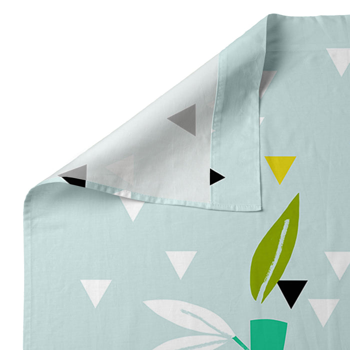 Panda garden blue Laken Set ledikant 2-delig Moshi Moshi, Blauw, 100% katoen, de kwaliteit van 150 hilos