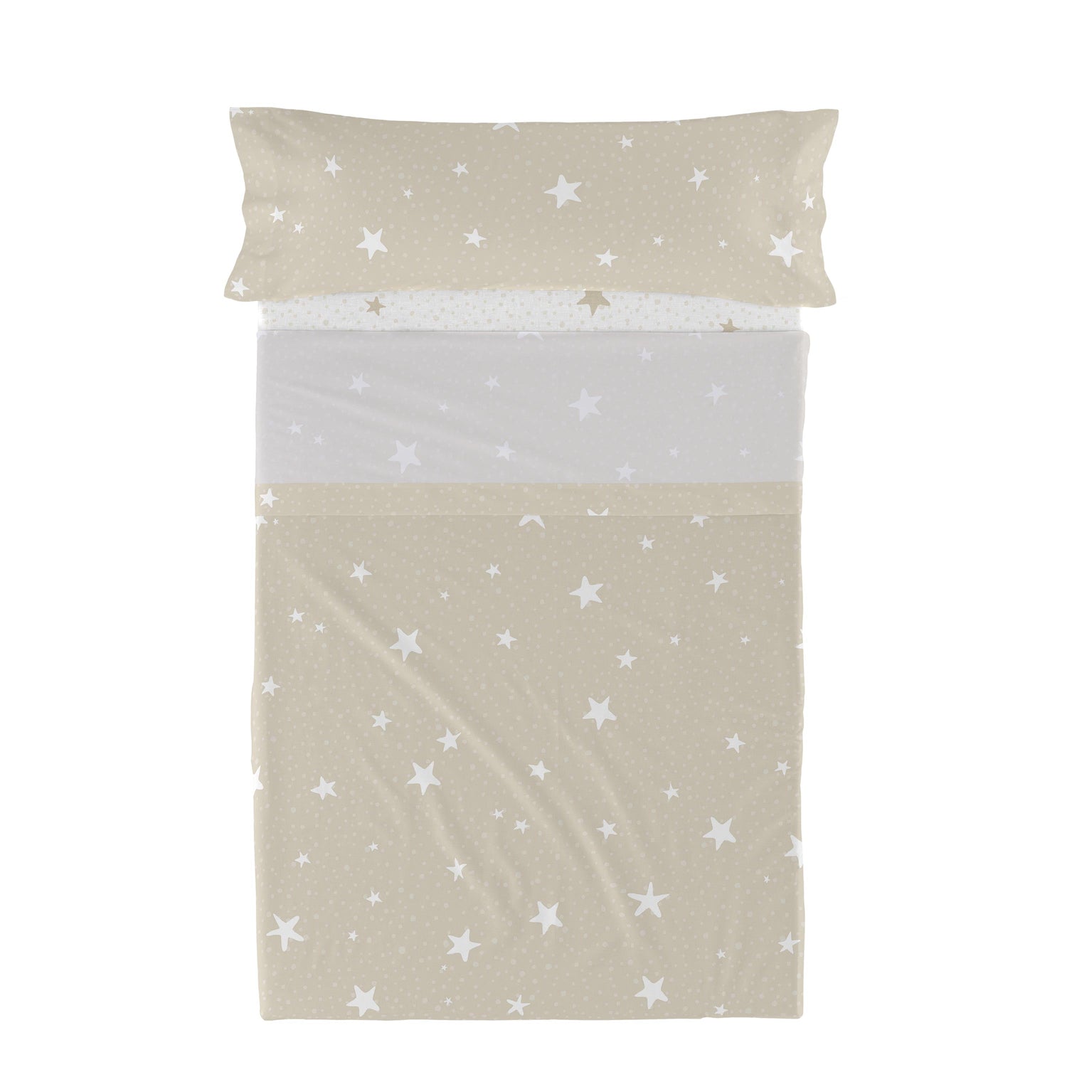Little star Laken Set 2-delig Beige Basic Kids, Beige, 100% katoen, de kwaliteit van 150 TC
