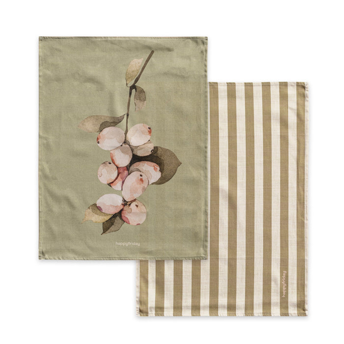 Grape juice Keukenhanddoek 2 stuks 70x50 cm Happyfriday, Veelkleurig, 100% katoen, de kwaliteit van 200 Gr x m2