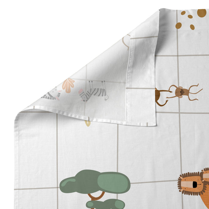 Mini savanna Laken Set 2-delig 160x270 cm (Bed 80|90) Happyfriday Mini, Veelkleurig, 100% katoen, de kwaliteit van 150 TC