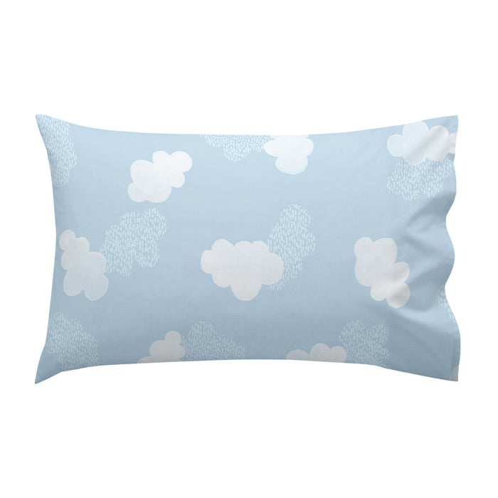 Clouds Laken Set ledikant 2-delig Blauw Basic Kids, Blauw, 100% katoen, de kwaliteit van 150 TC