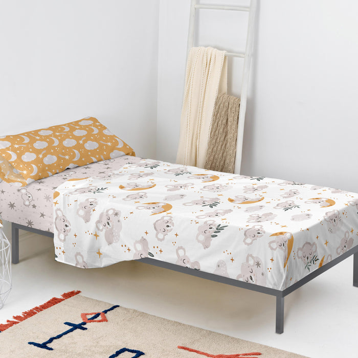Baby koala Laken Set 2-delig Moshi Moshi, Veelkleurig, 100% katoen, de kwaliteit van 150 TC