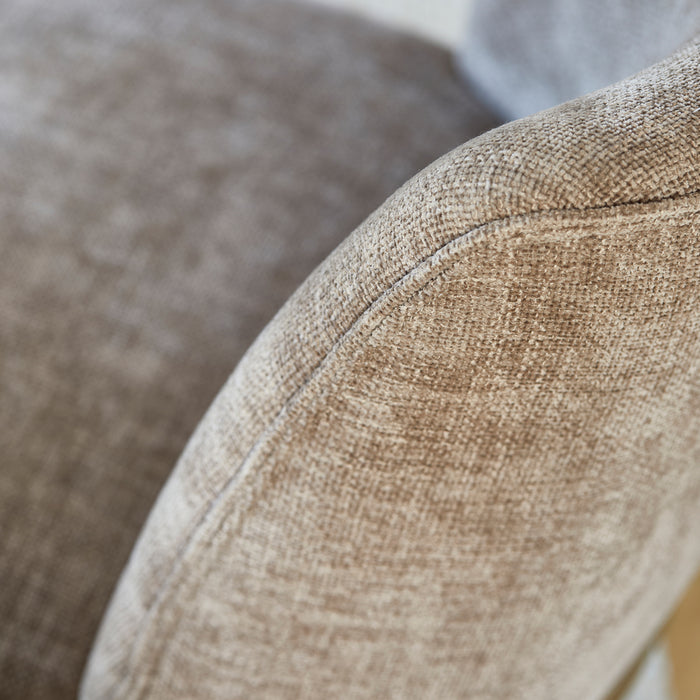 Rivièra Maison - Eetstoel Warm Mushroom, Polyester|Rubberwood, 51x62,5x84 cm