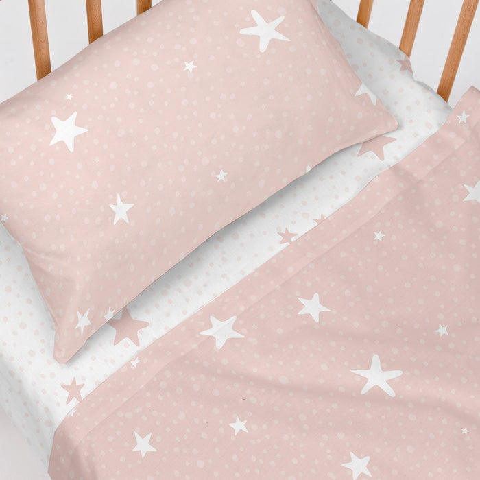 Little star Laken Set ledikant 2-delig Roze Basic Kids, Rosa, 100% katoen, de kwaliteit van 150 TC