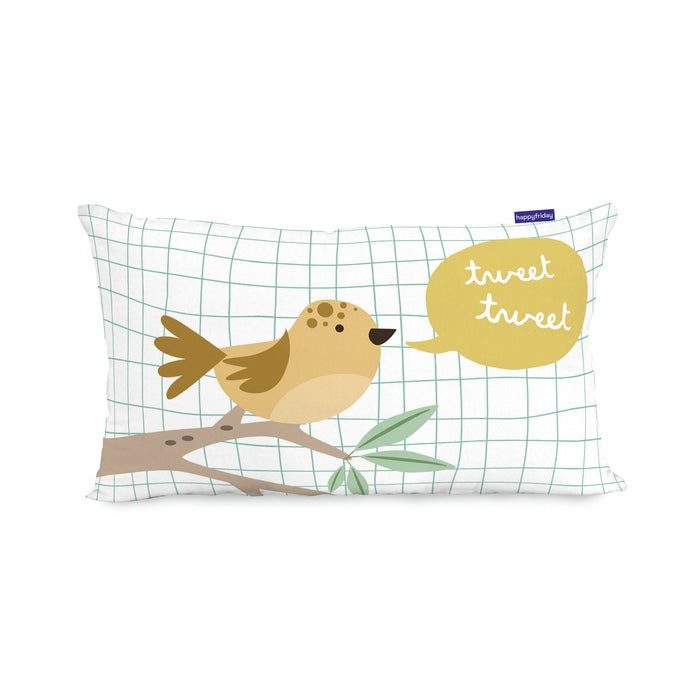 Happy sloth Kussenhoes 50x30 cm Moshi Moshi, Veelkleurig, 100% katoen, de kwaliteit van 150 hilos