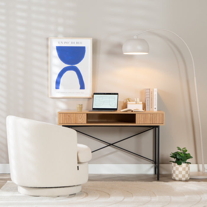 Bronx71 Scandinavische fauteuil Valerie draaibaar chenille off white