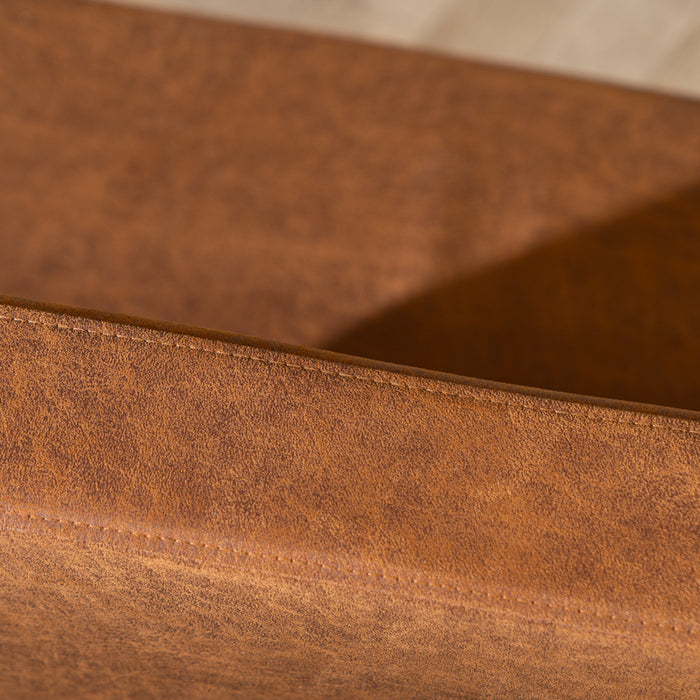 Bronx71 Industriële eetkamerbank Espen cognac eco-leer 190 cm