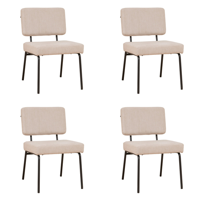 Bronx71 Scandinavische eetkamerstoel Espen beige gerecyclede stof -