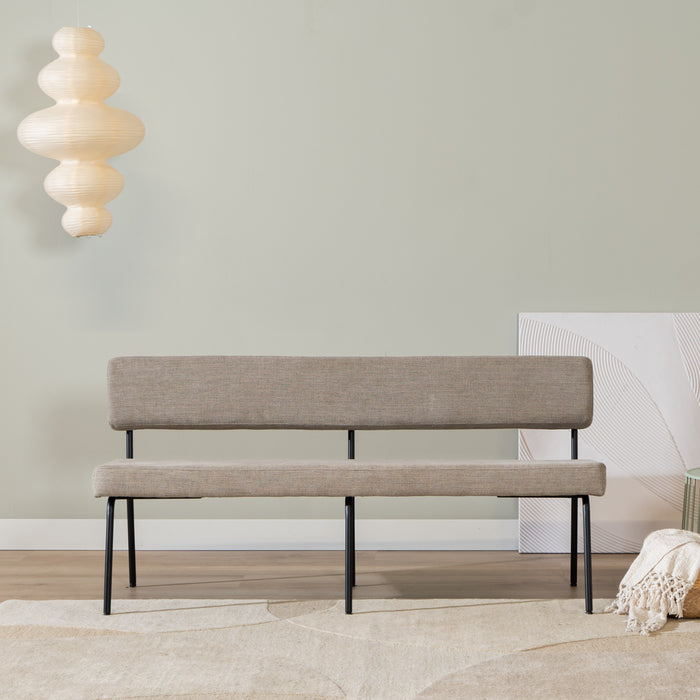 Bronx71 Scandinavische eetkamerbank Espen taupe gerecyclede stof 160