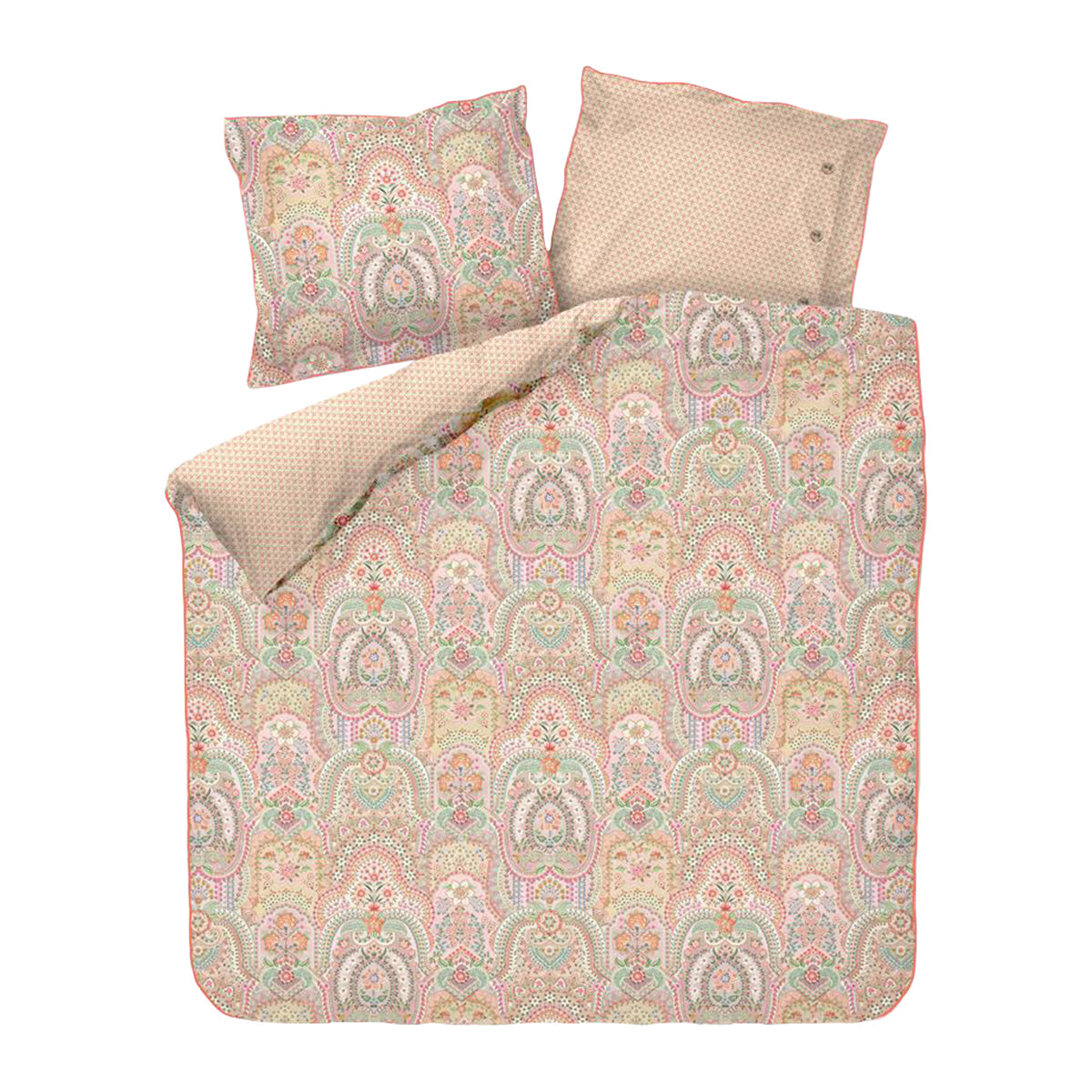 Pip Studio Jabali Flower Dekbedovertrek 240 x 200/220 cm - Coral