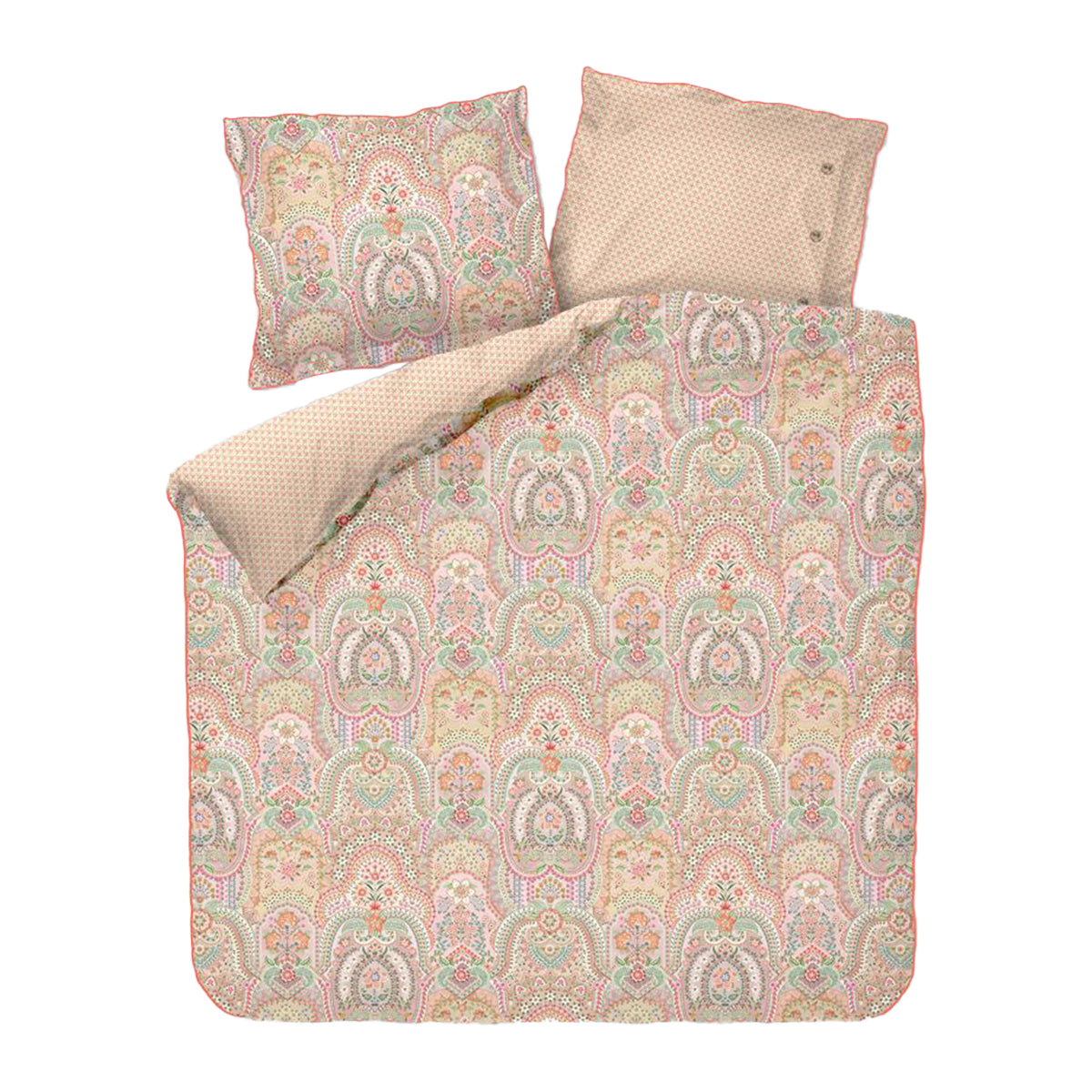 Pip Studio Jabali Flower Dekbedovertrek 260 x 200/220 cm - Coral