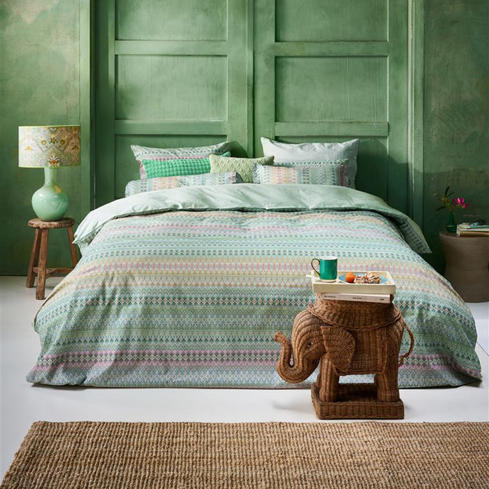 Pip Studio Ashanti Dekbedovertrek 140 x 200/220 cm - Groen