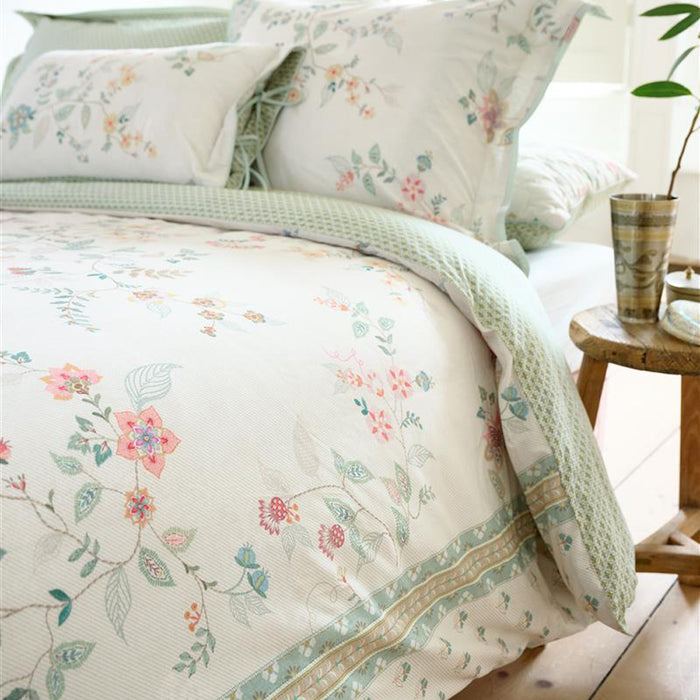 Pip Studio Kili Flower Dekbedovertrek 240 x 200/220 cm - Wit