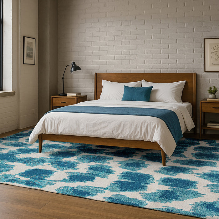 Lola & Moi Ikat Vloerkleed 240 x 340 cm - Summer Blue