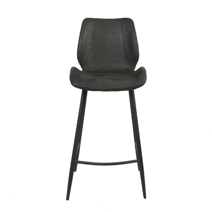 Bronx71 Industriële barkruk Barrel zwart|antraciet eco-leer 69 cm