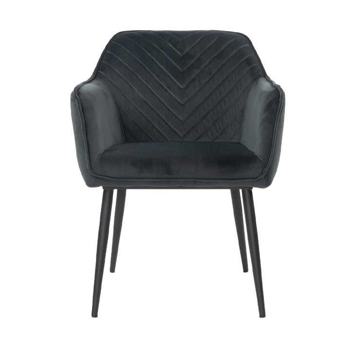 Bronx71 Velvet eetkamerstoel Fiona antraciet