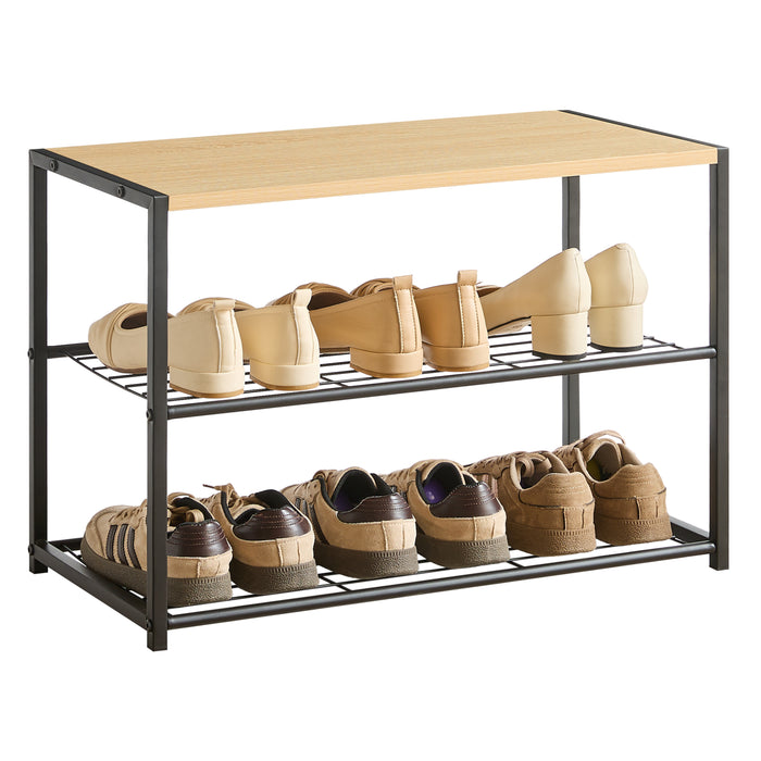 Schoenenrek - met zitbank - 63x43x30 - lichte eik