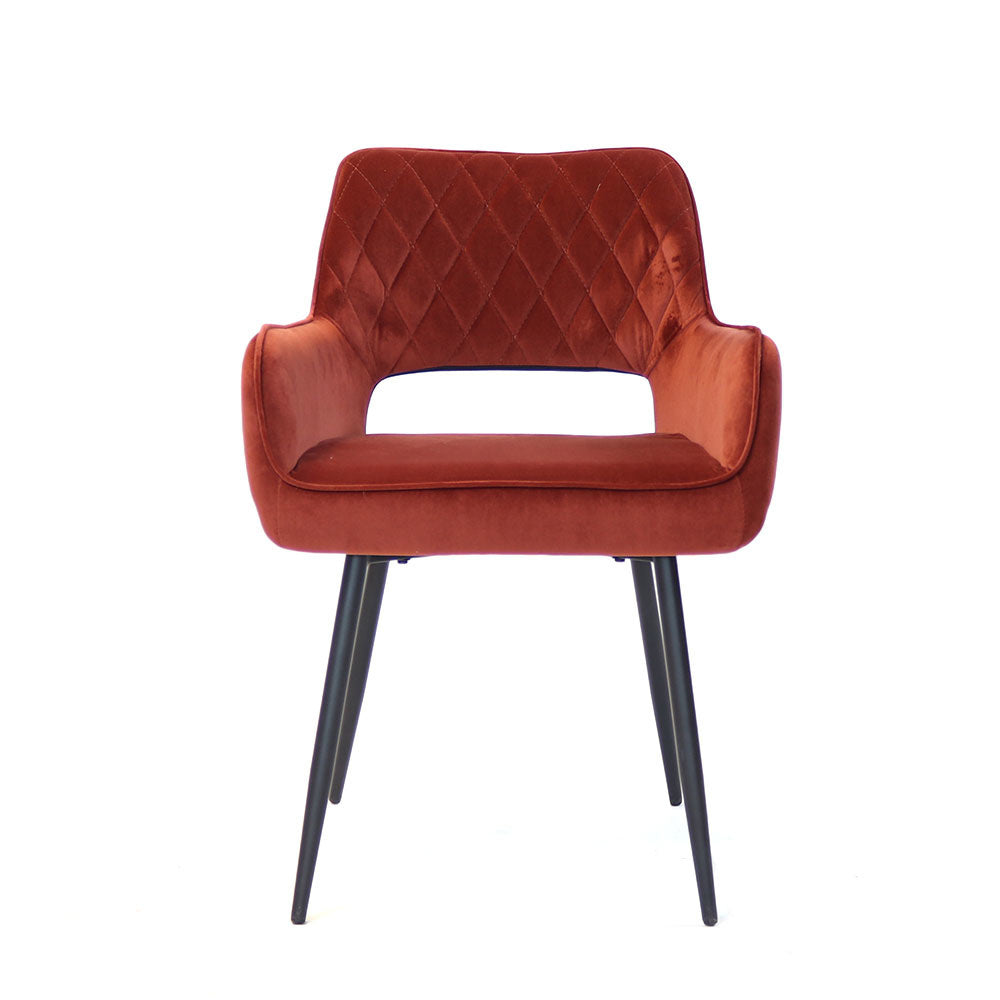 Bronx71 Velvet eetkamerstoel Mika koper - Eetkamerstoelen set van 6
