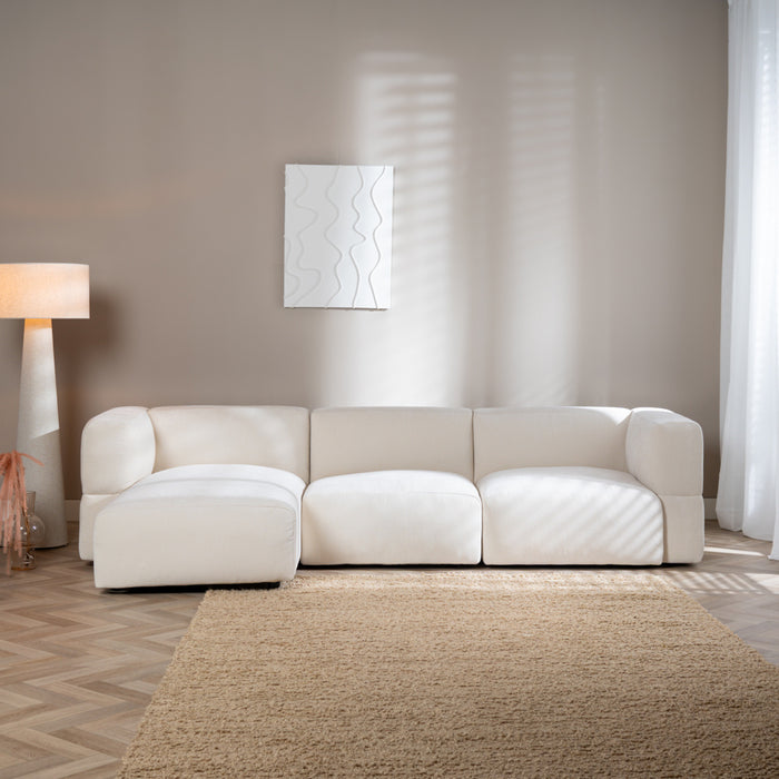 Bronx71 Scandinavische hoekbank Karla off white links 3-zits