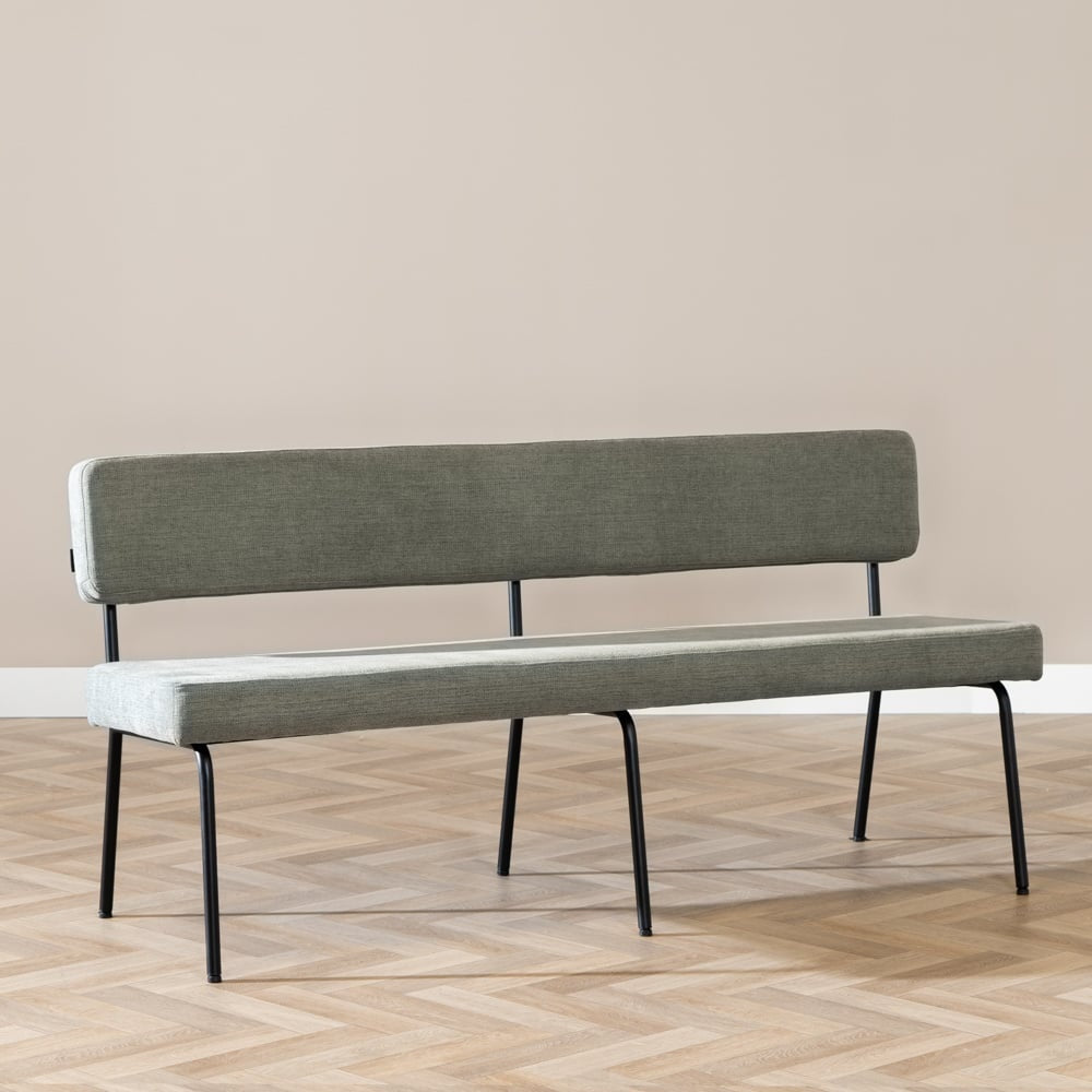 Bronx71 Scandinavische eetkamerbank Espen groen gerecyclede stof 160