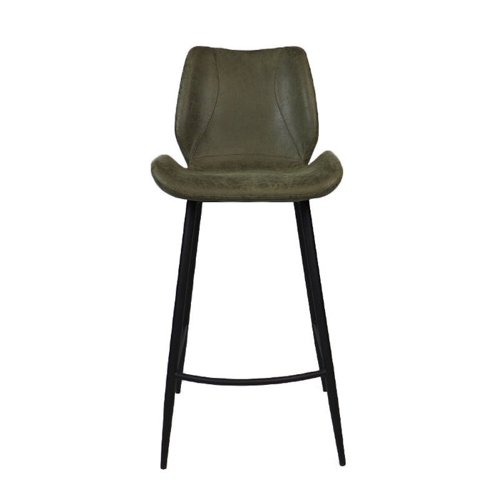 Bronx71 Industriële barkruk Barrel olijfgroen eco leer 69 cm -