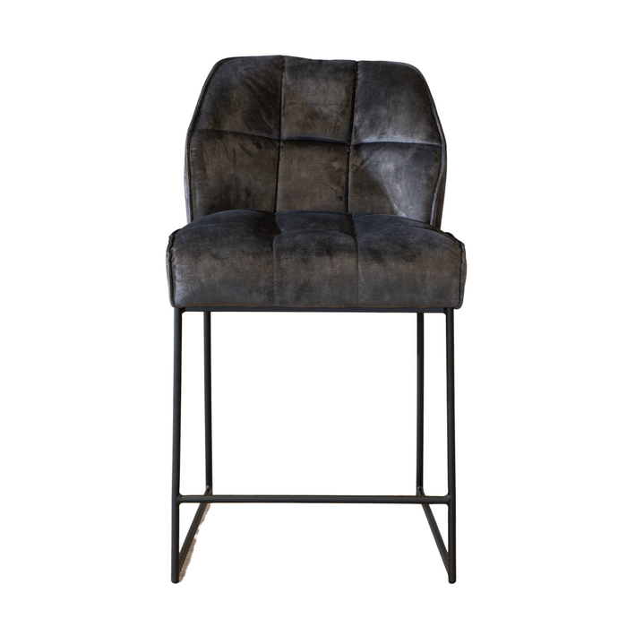 Bronx71 Velvet barkruk Janna antraciet 70 cm