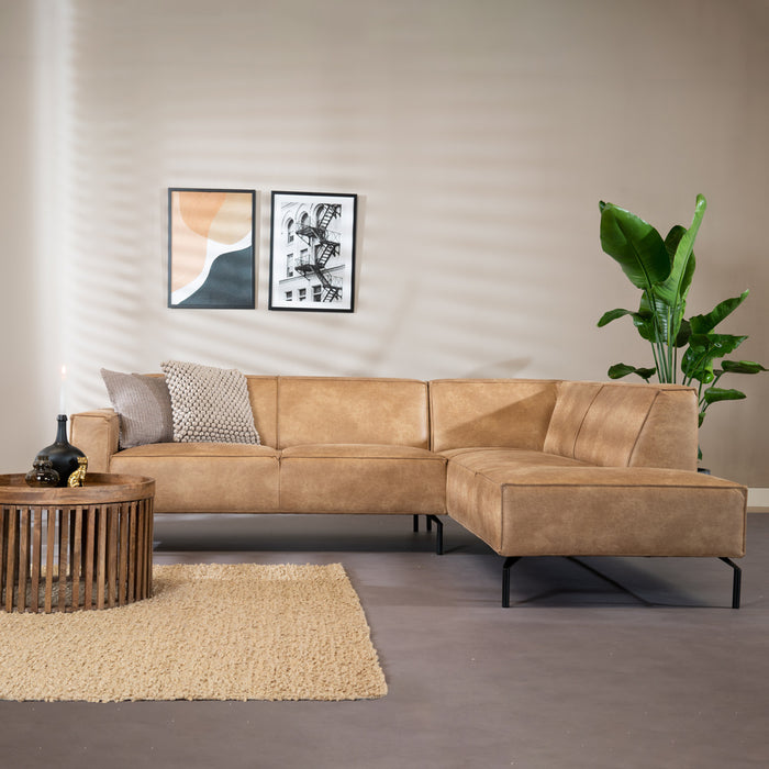 Bronx71 Industriële hoekbank Kansas eco-leer beige rechts