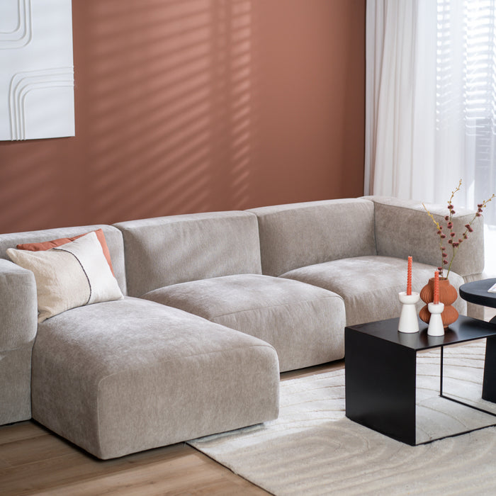 Bronx71 Scandinavische hoekbank Karla taupe links 3-zits
