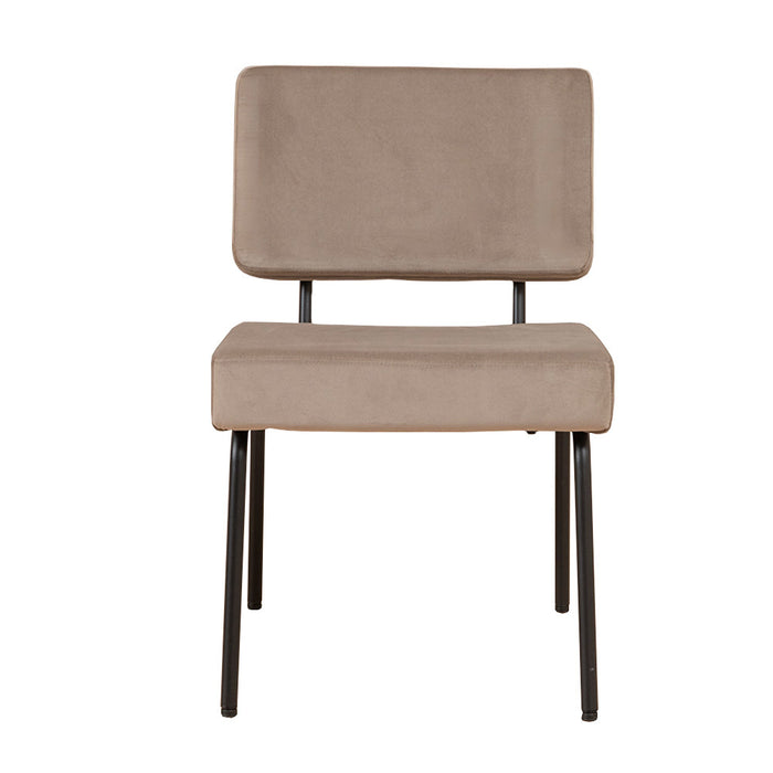 Bronx71 Velvet eetkamerstoel Espen taupe - Eetkamerstoelen set van 6