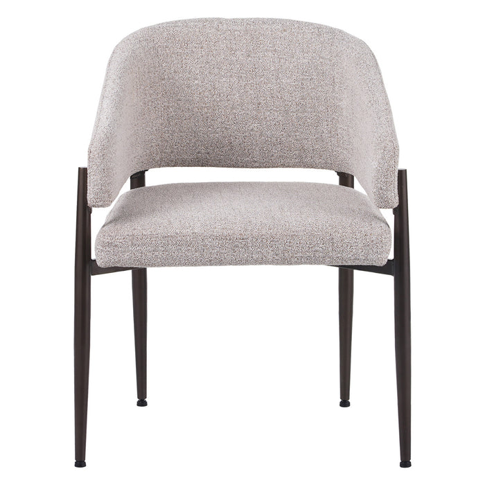 Bronx71 Eetkamerstoel Bret gemêleerde stof off white|bruin