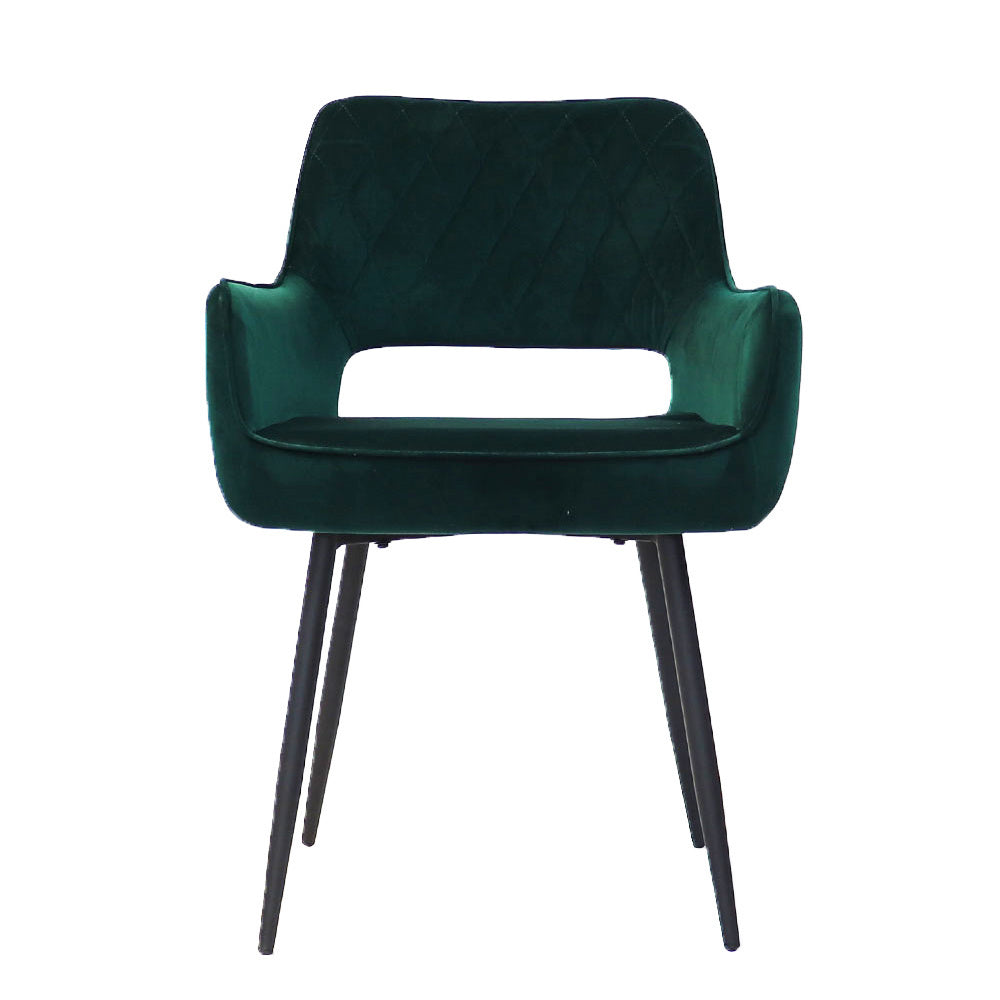 Bronx71 Velvet eetkamerstoel Mika donkergroen - Eetkamerstoelen set