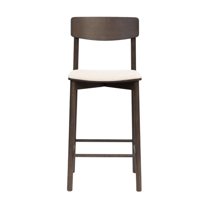 Bronx71 Barkruk Jane walnoot| off white 80 cm