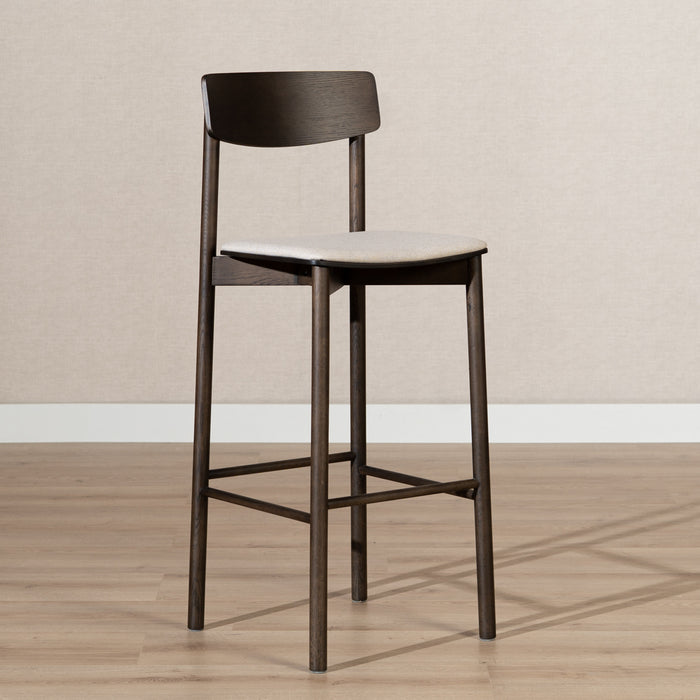 Bronx71 Barkruk Jane walnoot| off white 80 cm