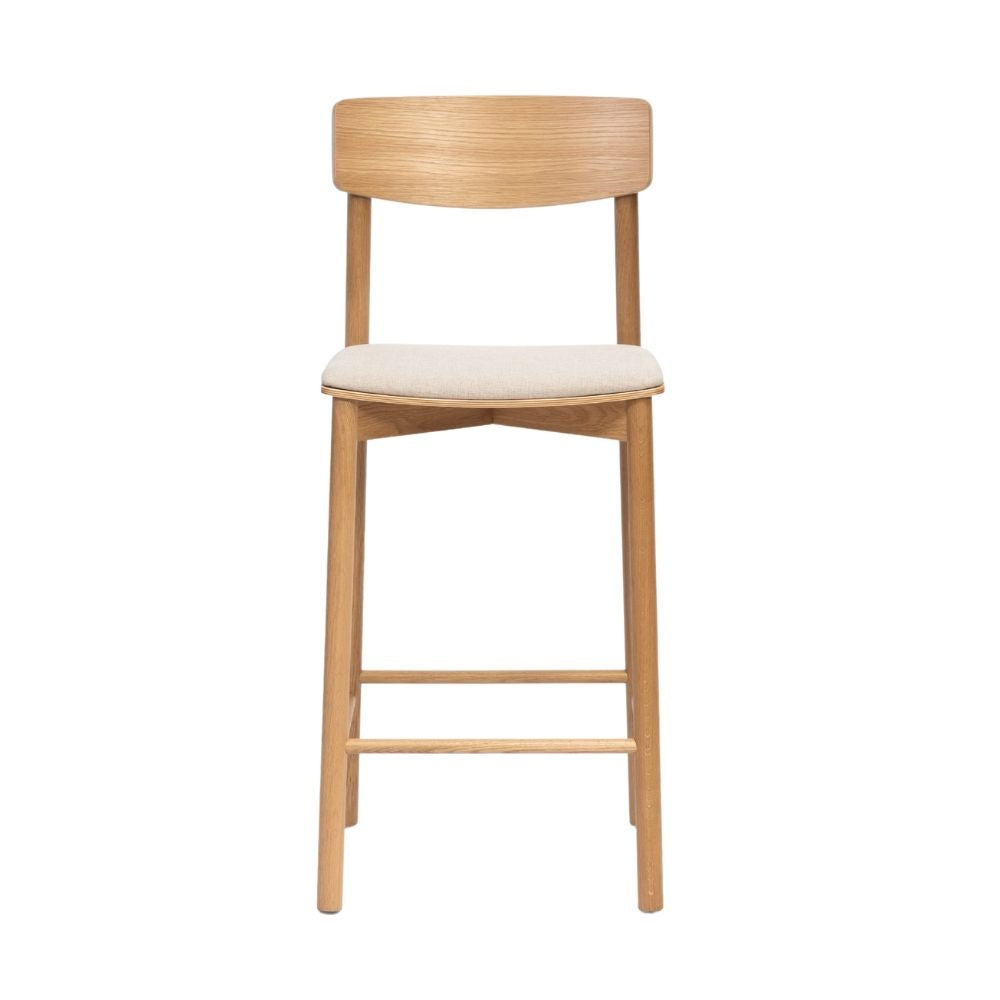 Bronx71 Scandinavische barkruk Inez naturel eiken| off white 70 cm