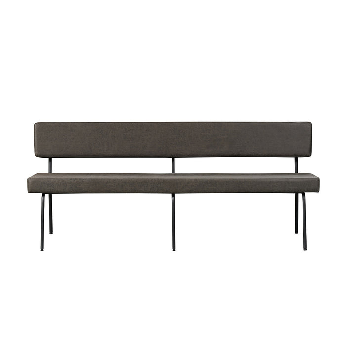 Bronx71 Industriële eetkamerbank Espen antraciet eco-leer 190 cm
