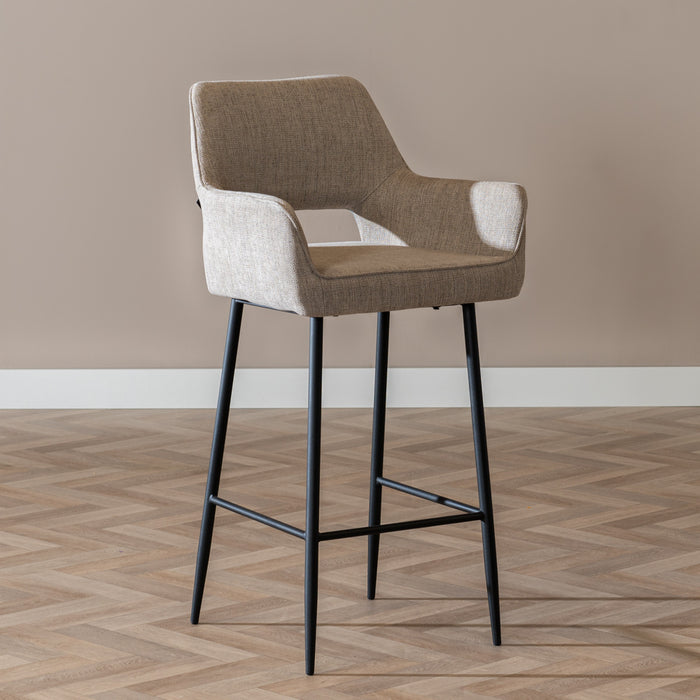 Bronx71 Scandinavische barkruk Inga gerecyclede stof taupe 78 cm