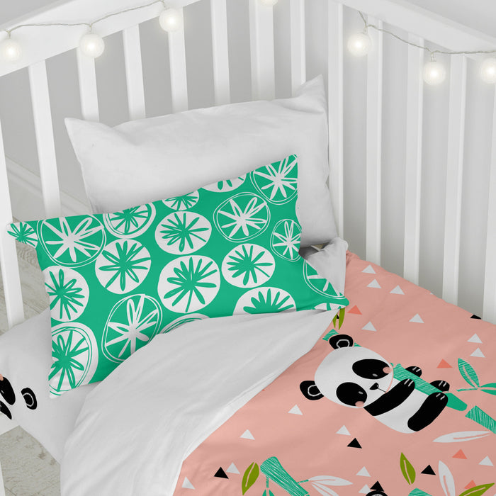 Panda garden Dekbedovertrek wieg 2-delig Moshi Moshi, Rosa, 100% katoen, de kwaliteit van 150 TC