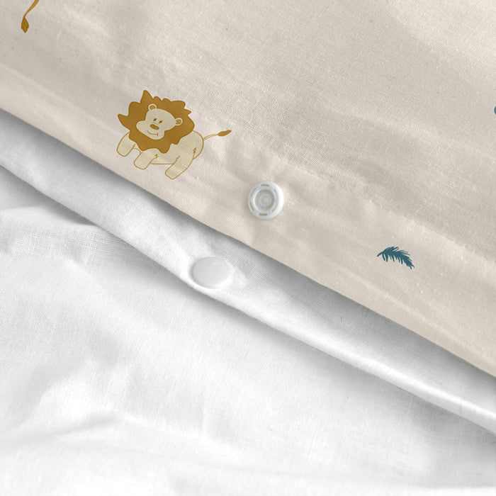 Animals Dekbedovertrek wieg 2-delig Happyfriday Mini, Veelkleurig, 100% katoen, de kwaliteit van 150 TC