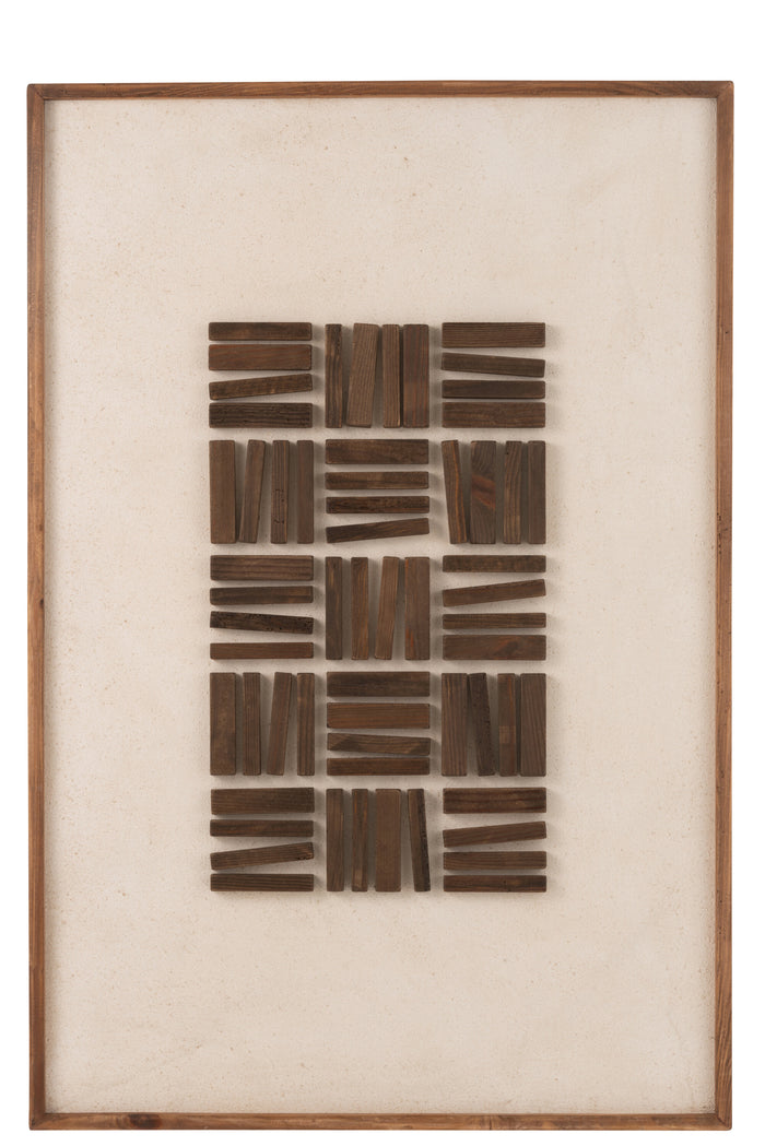 J-Line wanddecoratie John - dennenhout|canvas - naturel