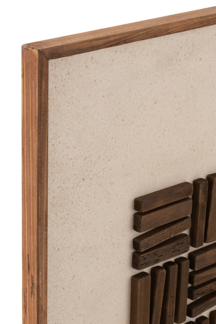 J-Line wanddecoratie John - dennenhout|canvas - naturel