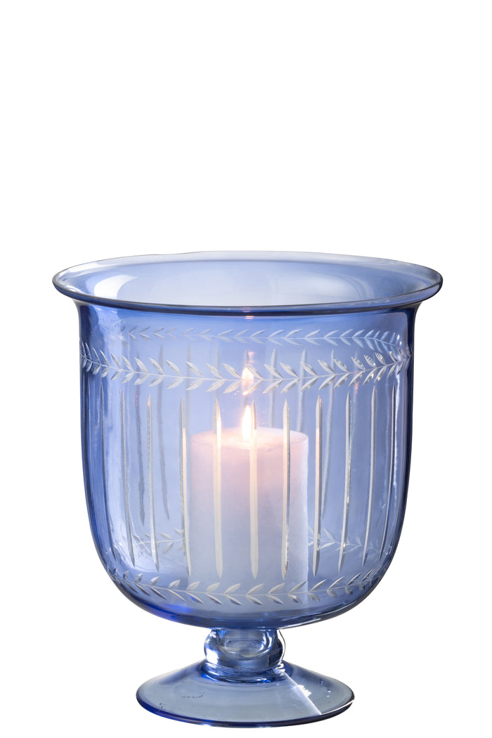 J-Line windlicht Tarifa - glas - blauw