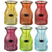 J-Line plateau Theelichthouder Popa - glas - mix - 6 stuks