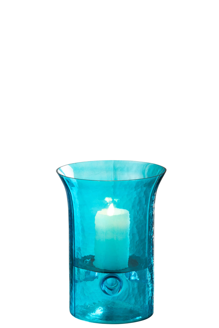 J-Line windlicht Tarifa - glas - azuur - extra small