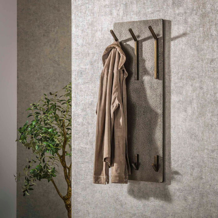 Fraaai Nowi kapstok 2x3 haken hoog - brons antiek