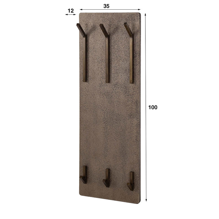 Fraaai Nowi kapstok 2x3 haken hoog - brons antiek