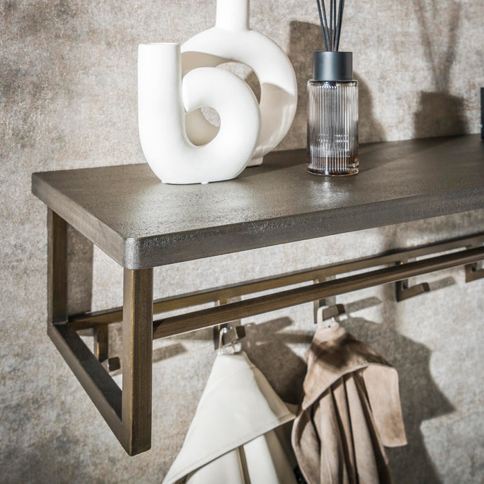 Fraaai Nowi kapstok 6 haken hoedenplank - brons antiek