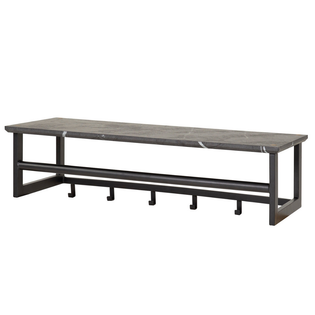 Fraaai Leonie kapstok roede 6 haaks - zwart bruin