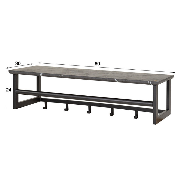 Fraaai Leonie kapstok roede 6 haaks - zwart bruin