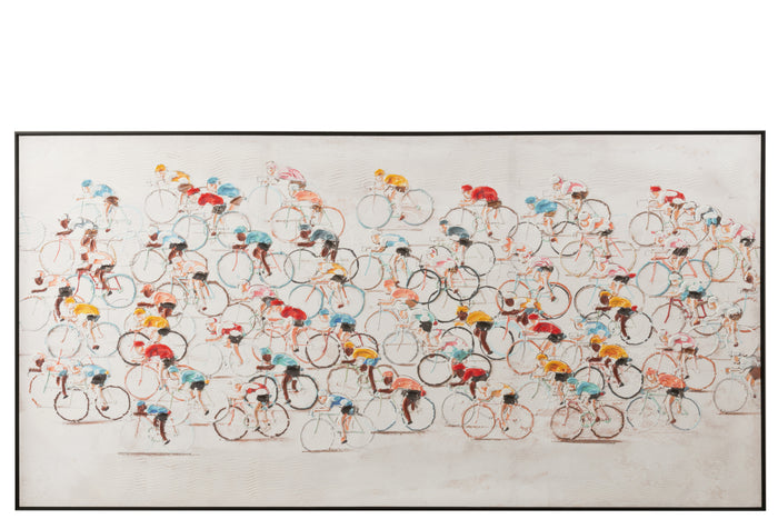 J-Line schilderij Wielrenners - canvas|verf - mix